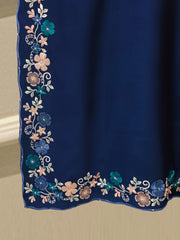 3 Piece-  Pure Embroidered Sheesha Silk Suit S112974