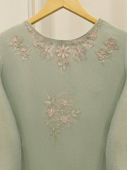 3 Piece - Pure Embroidered Cotton Net Suit S112954