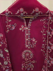 3 Piece- Pure Khaddi Silk Embroidered Suit S113011