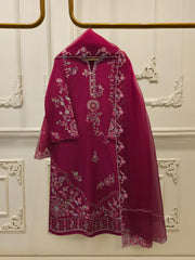 3 Piece- Pure Khaddi Silk Embroidered Suit S113011