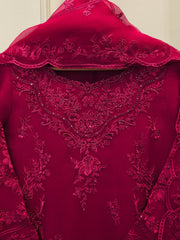 3 Piece - Pure Organza Embroidered Suit S113012