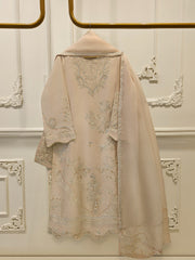 3 Piece - Pure Khaddi Silk Embroidered Suit S113082