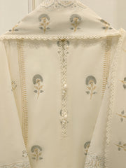 3 Piece - Hand Block Printed Kora Cotton Suit  S113110