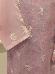 3 Piece - Pure Organza Embroidered Suit S113120