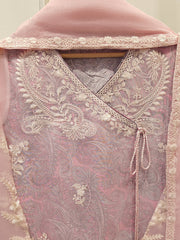 3 Piece - Pure Organza Embroidered Suit S113120