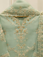 3 Piece - Pure Organza Embroidered Suit S113260