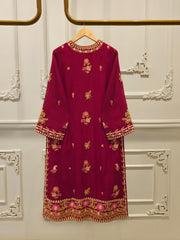 3 Piece - Pure Embroidered Cotton Net Suit S113282