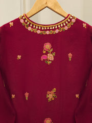 3 Piece - Pure Embroidered Cotton Net Suit S113282