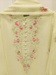 3 Piece - Pure Embroidered Cotton Net Suit S113284