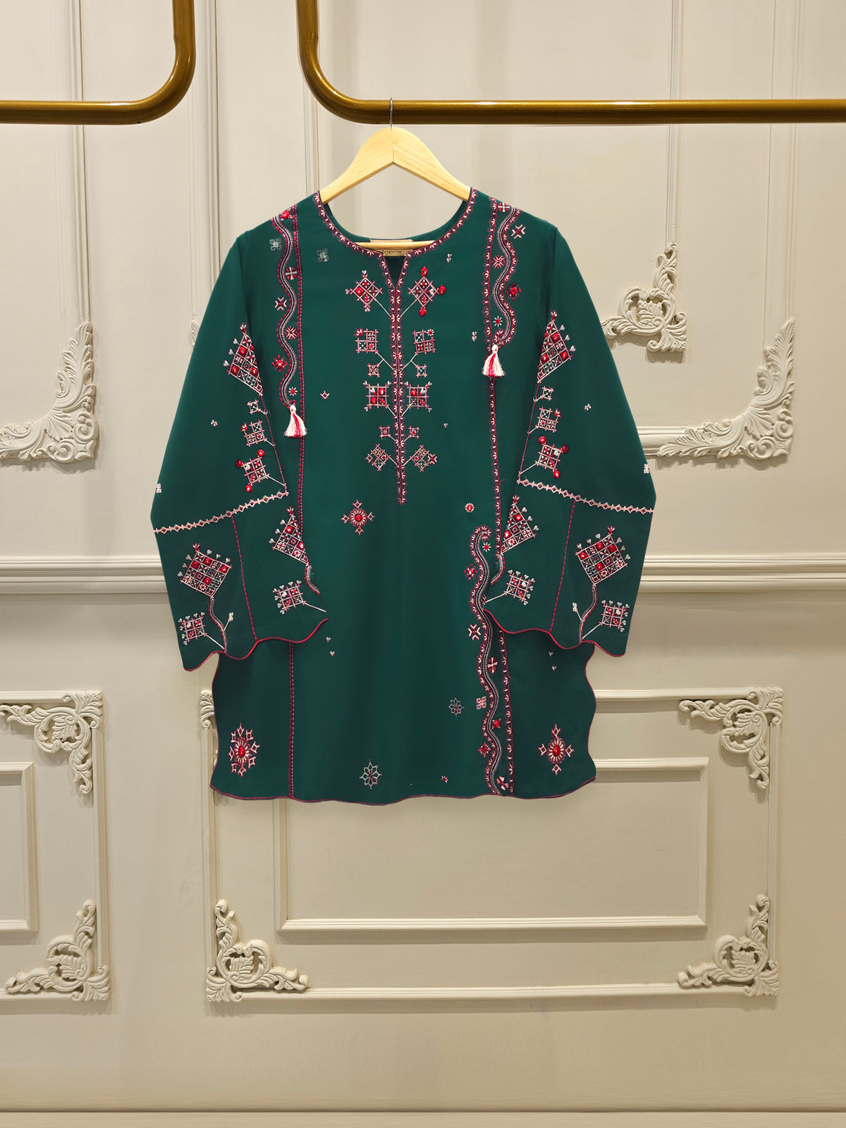 2 Piece - Embroidered Linen Suit WS00248