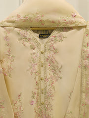 3 Piece - Pure Khaddi Silk Embroidered Suit S113334