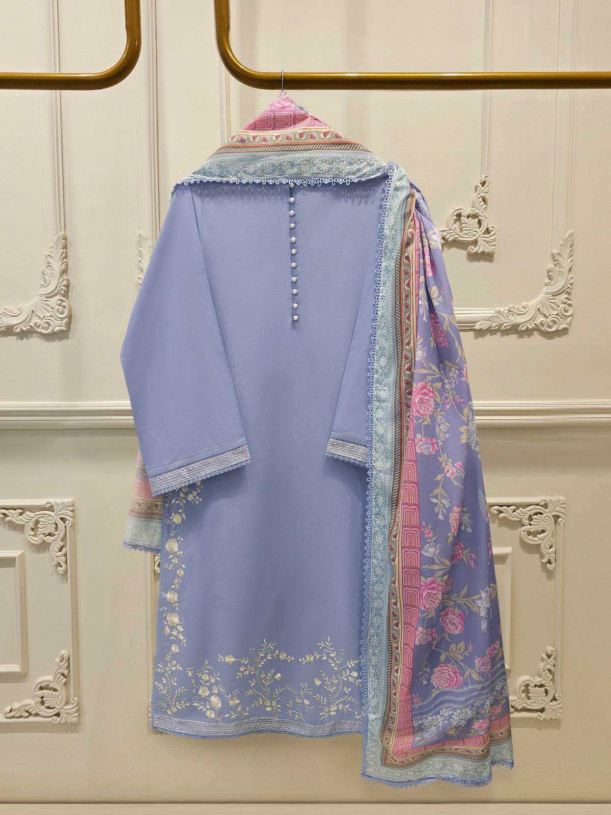 3 Piece - Digital Printed Embroidered  Cambric Suit S113394