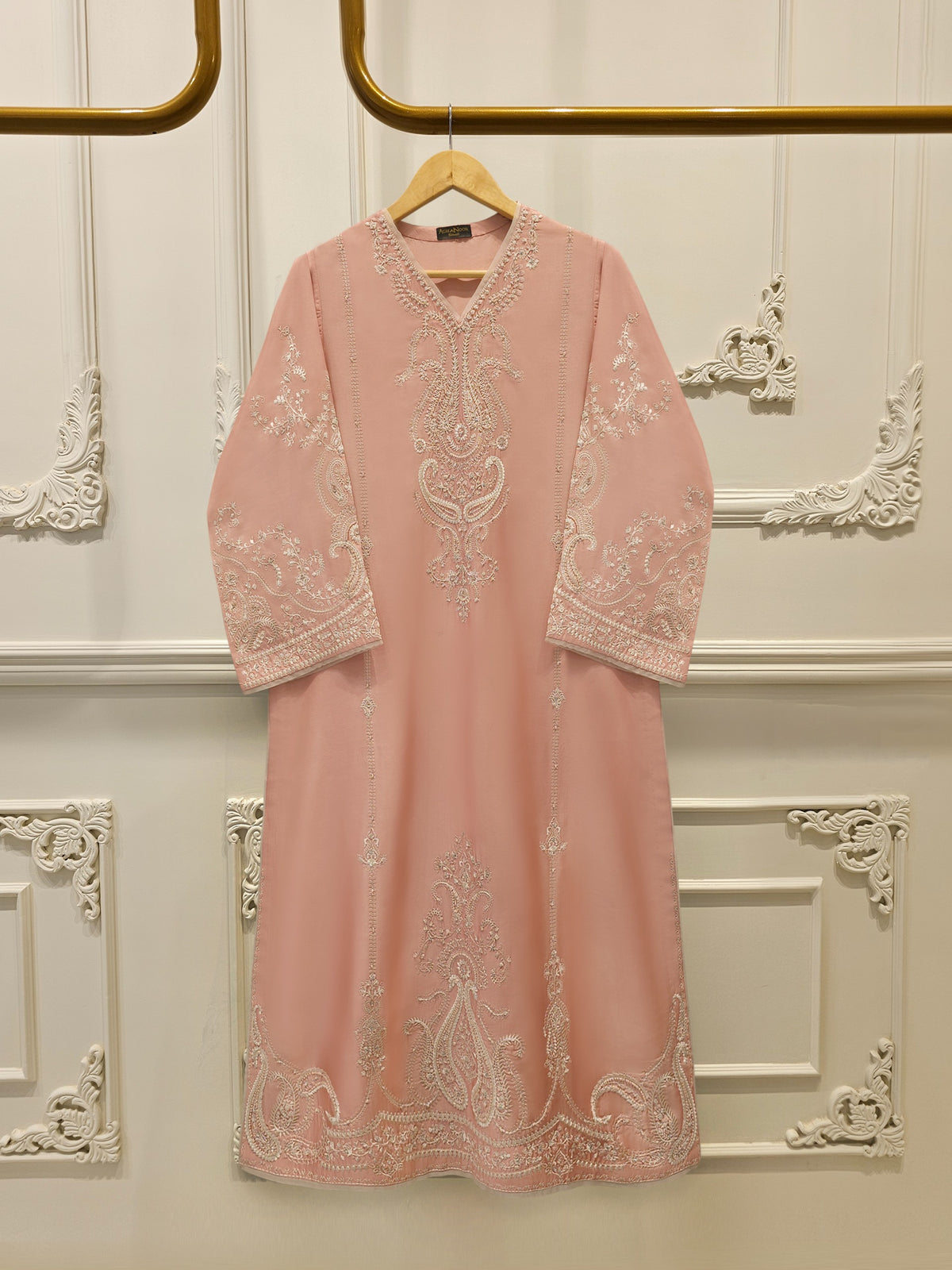 Pure Embroidered Sheesha Silk Shirt S113447