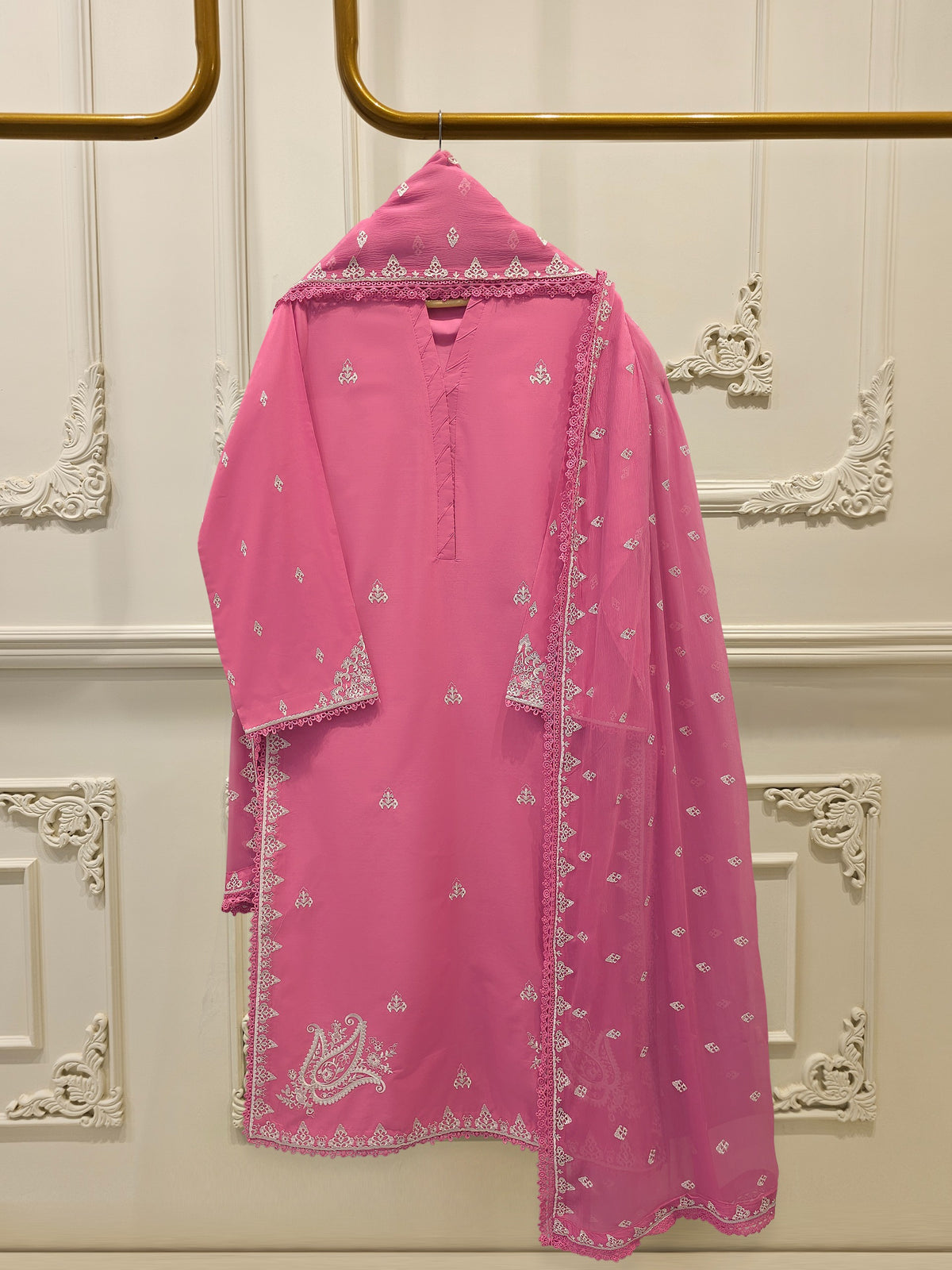 3 Piece - Pure  Embroidered  Cambric Suit S113417