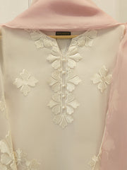 3 Piece - Pure Organza Embroidered Suit S113571
