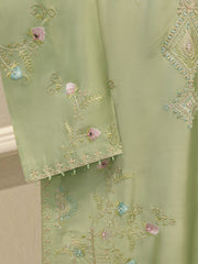 Pure Embroidered Sheesha Silk Shirt S113589