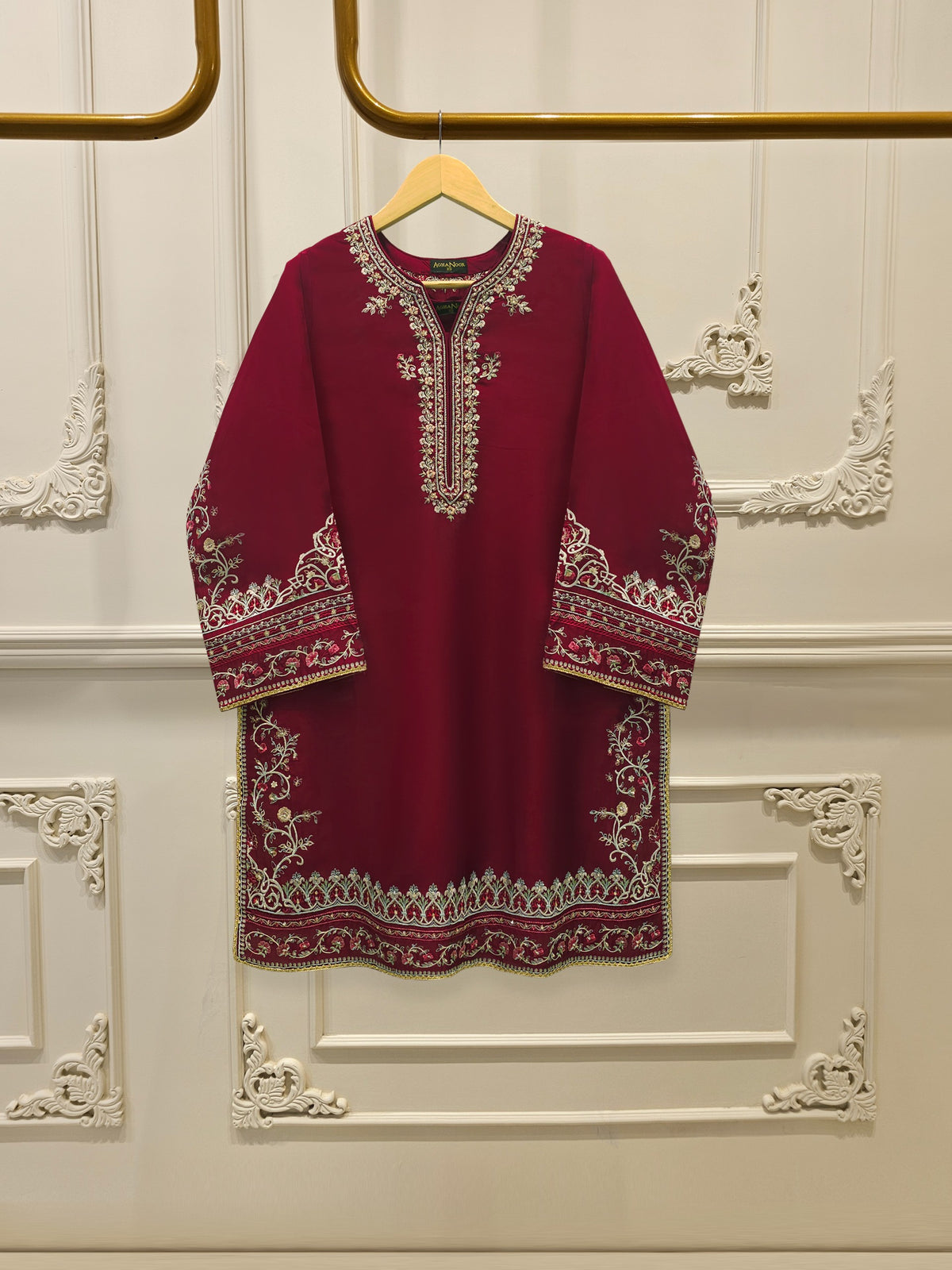2 Piece- Pure Sheesha Silk Embroidered Suit S113616