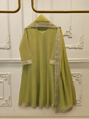 3 Piece - Pure Embroidered Cotton Net Suit S113986