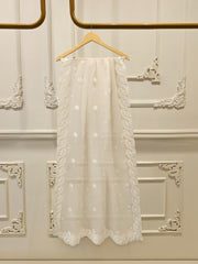 (Unstitched) 3 Piece - Pure Embroidered Cotton Net Suit S114058
