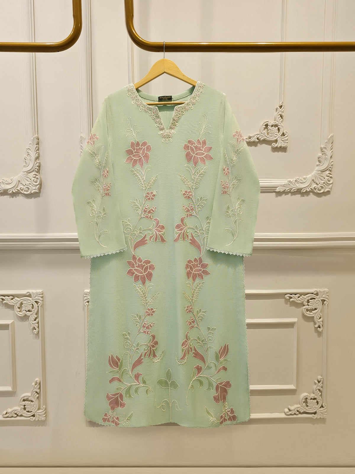 2 Piece - Pure Embroidered Cotton Net Suit S114052