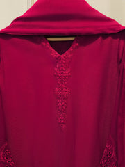 3 Piece - Pure Embroidered Cotton Net Suit S114089