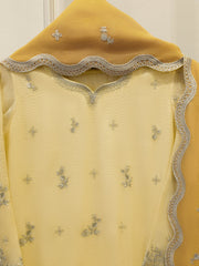 3 Piece - Pure Embroidered Cotton Net Suit S114155