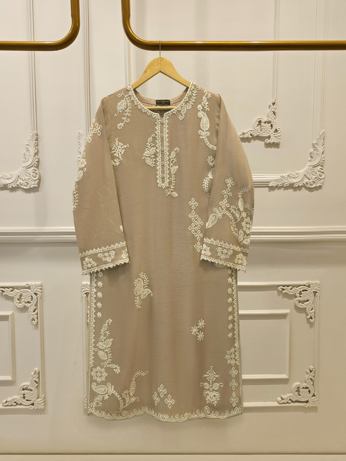 2 Piece - Pure Embroidered Cotton Net Suit S114171