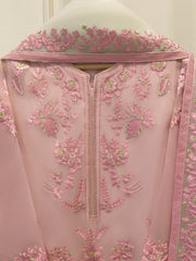 3 Piece - Pure Organza Embroidered Suit S114205