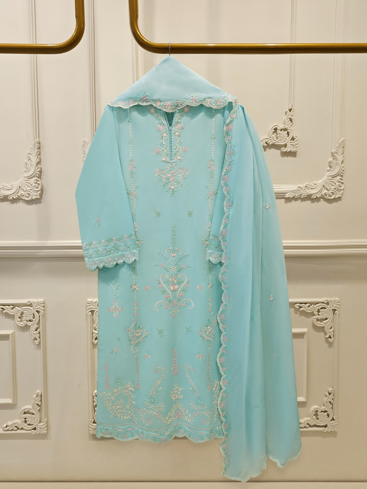 2 Piece - Embroidered Cambric Suit S114219