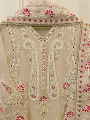 3 Piece - Pure Embroidered Cotton Net Suit S114246