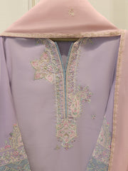 3 Piece - Embroidered Kora  Cotton Suit WS00305