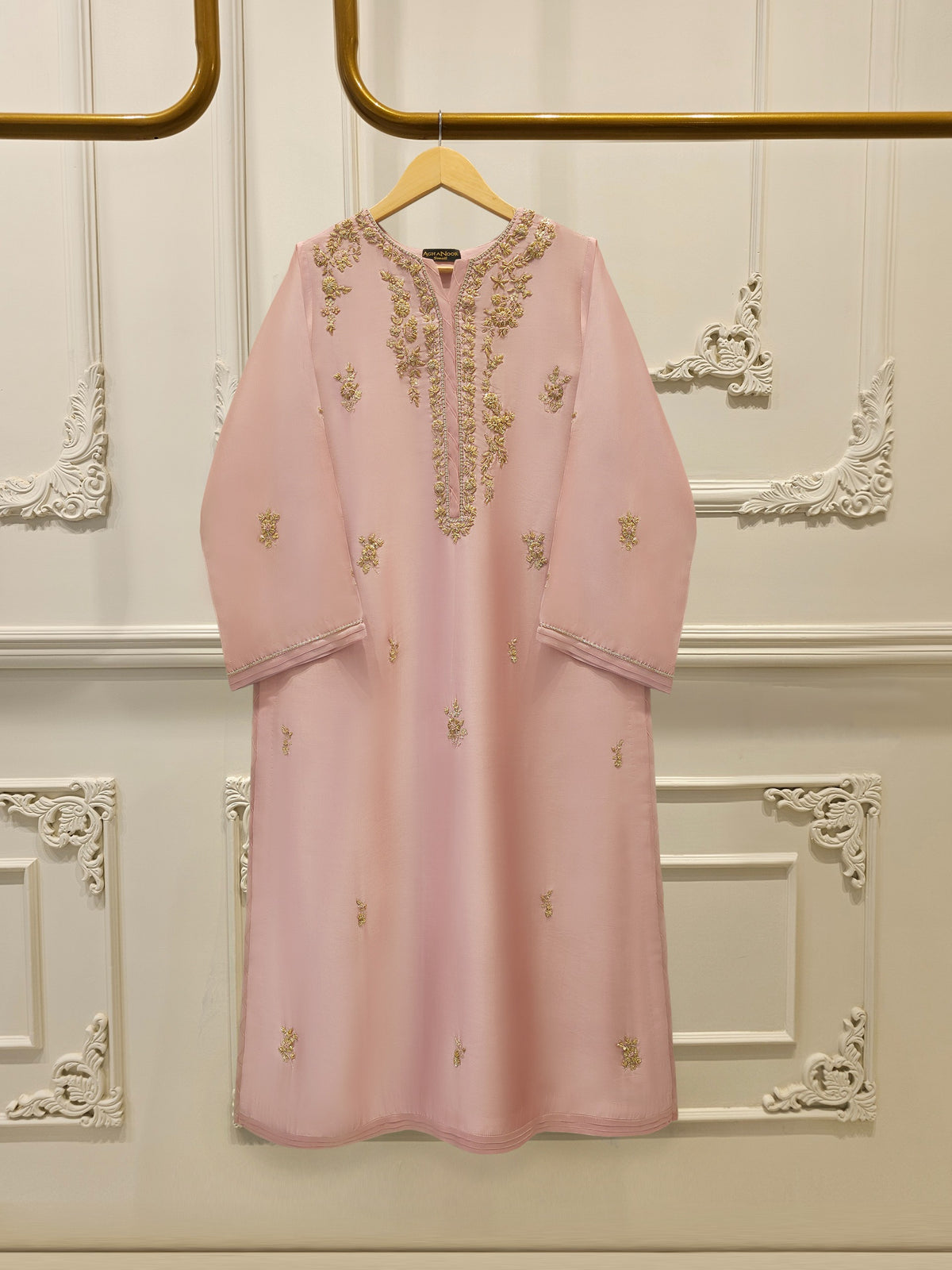 Pure Embroidered Sheesha Silk Shirt S114270