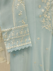 3 Piece - Pure Embroidered Cotton Net Suit S114254