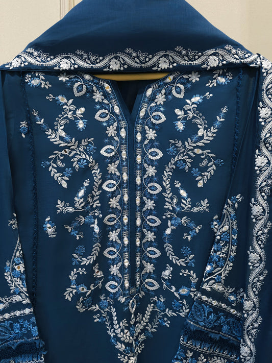 2 Piece - Embroidered Kora  Cotton Suit S114336