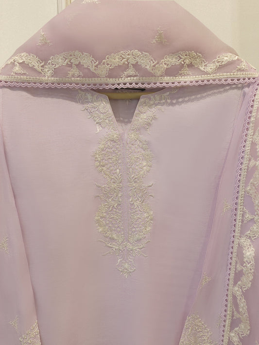 3 Piece - Pure Embroidered Korean Silk Suit S114440