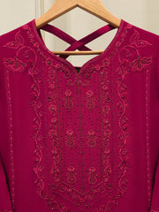 2 Piece- Pure Sheesha Silk Embroidered Suit S114438