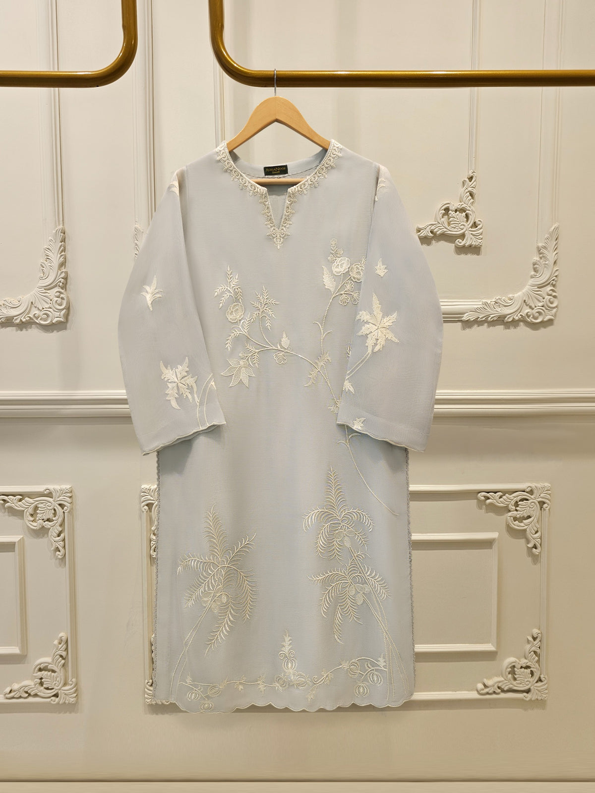 2 Piece - Pure Embroidered Cotton Net Suit S114470