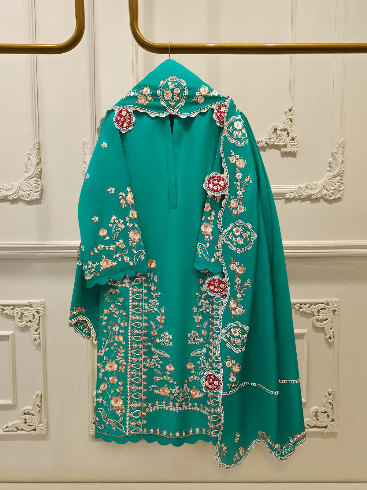 3 Piece - Embroidered Cambric  Suit S114486