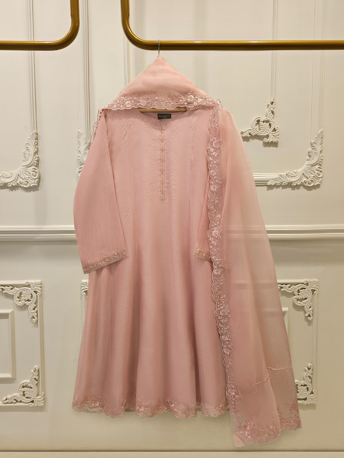 3 Piece - Pure Embroidered Cotton Net Suit S114502