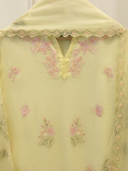 3 Piece - Pure Embroidered Cotton Net Suit S114707