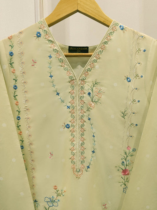 2 Piece - Embroidered Digital Printed Cambric Suit S114814
