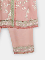 (Kids) 2 Piece -Embroidered  Pure Cotton Net Suit KD-102