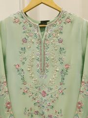 Pure Embroidered Sheesha Silk Shirt S114943