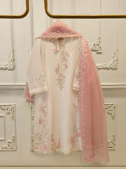 3 Piece- Pure  shisha Silk Embroidered Suit S114948