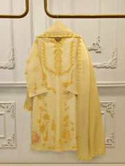 3 Piece - Pure Embroidered Cotton Net Suit S114819