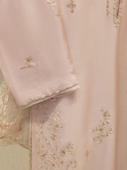 3 Piece- Pure  Shisha Silk Embroidered Suit S115042