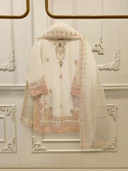 3 Piece- Pure  Shisha Silk Embroidered Suit S115086