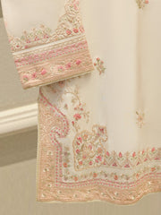 3 Piece- Pure  Shisha Silk Embroidered Suit S115086