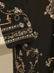 3 Piece- Pure  Shisha Silk Embroidered Suit S115087