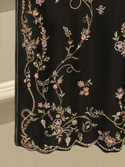 3 Piece- Pure  Shisha Silk Embroidered Suit S115087